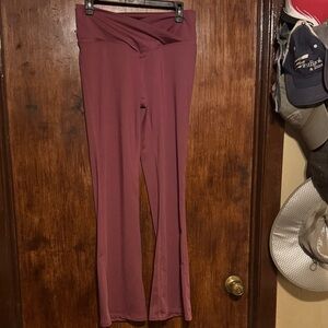 Women's High-Waist Flare Yoga Pants - Mauve